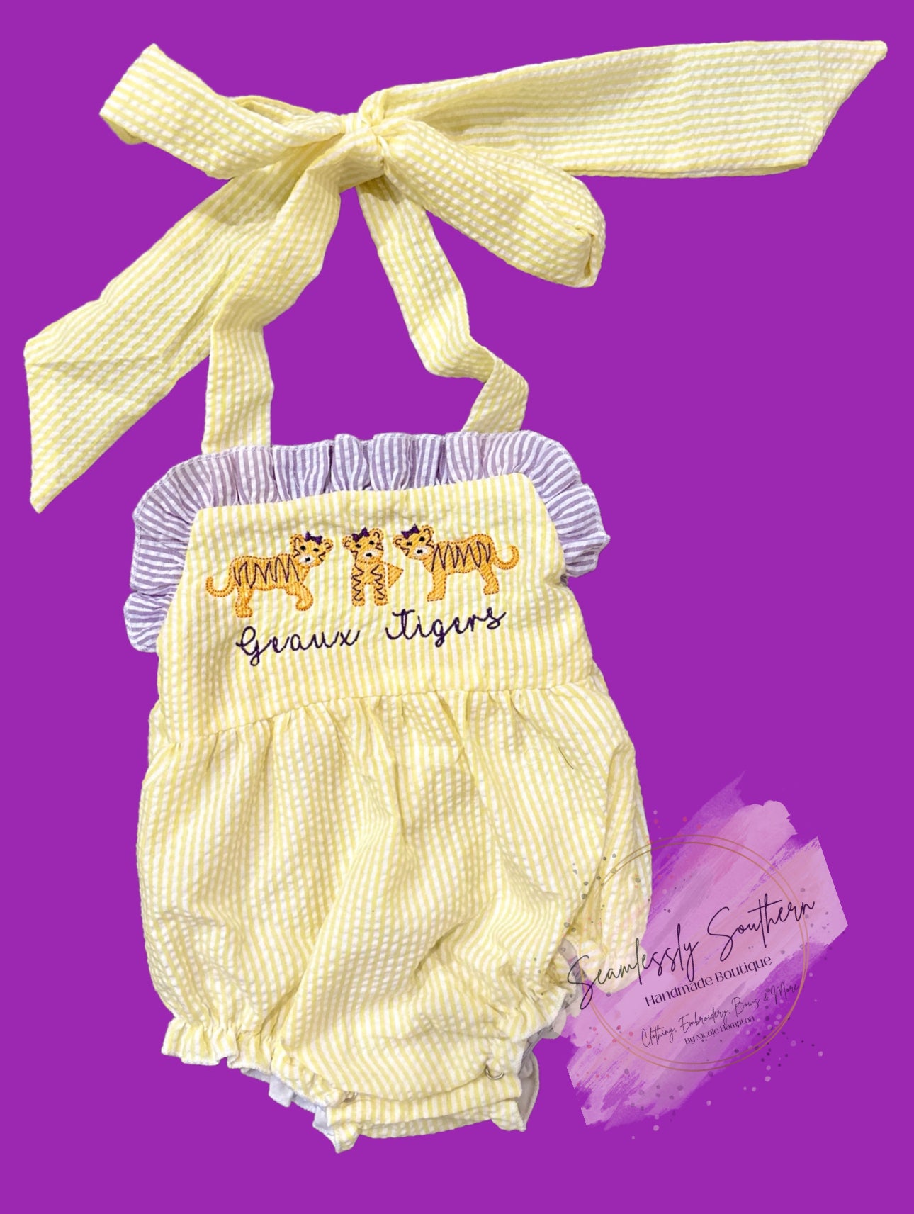 Geaux Tigers Bubble Romper