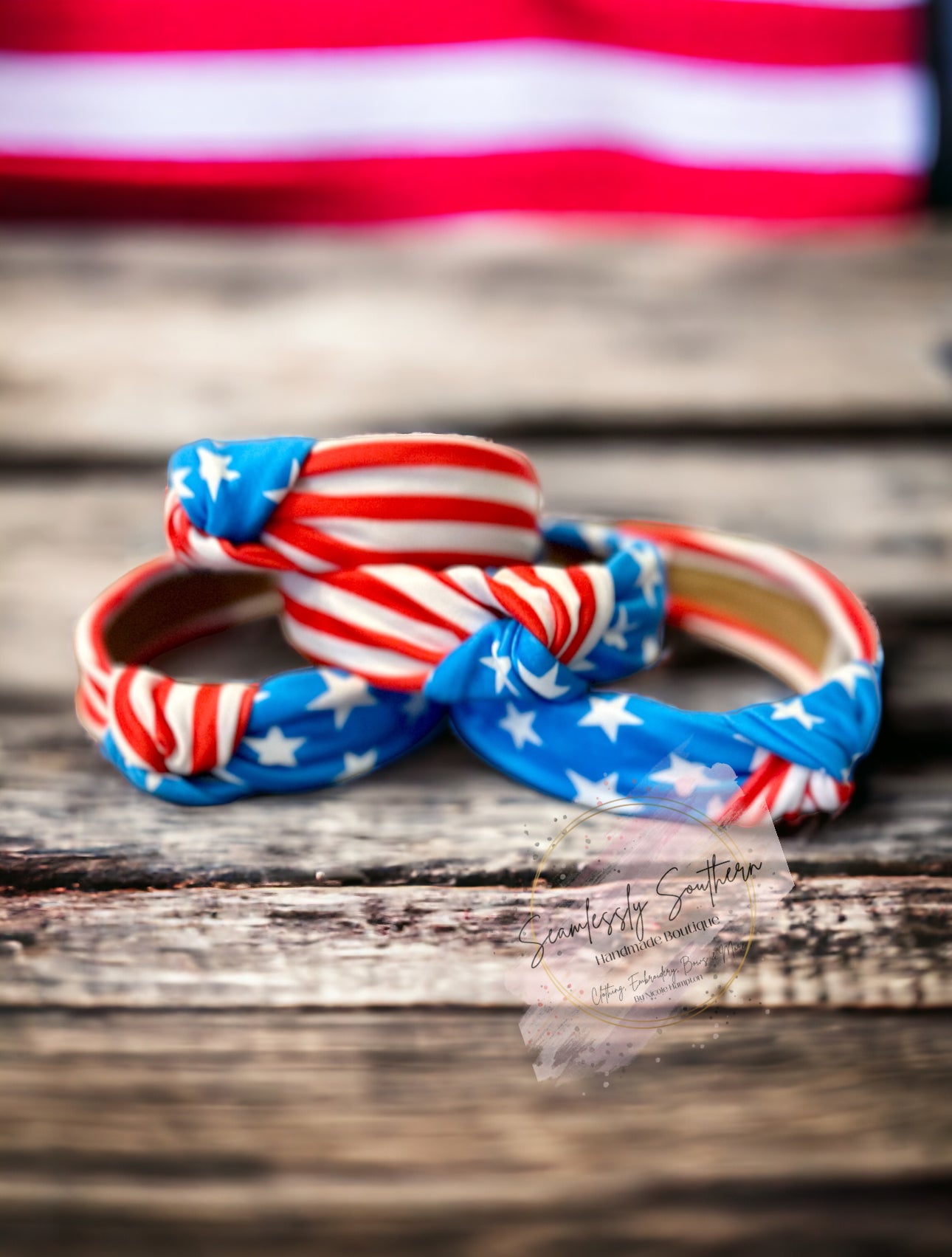 American Flag Knotted Headband