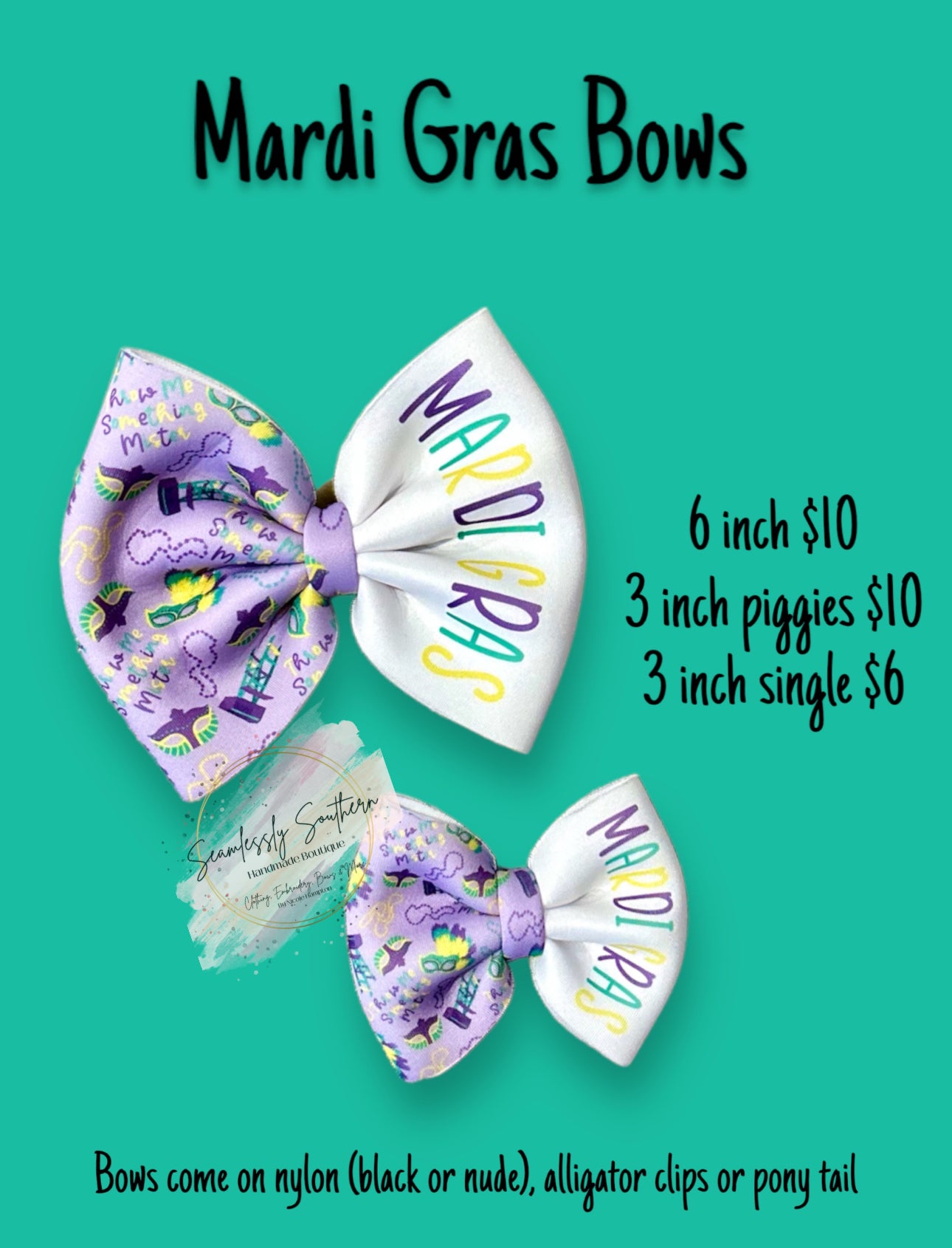 Mardi Gras Two Tone Bows