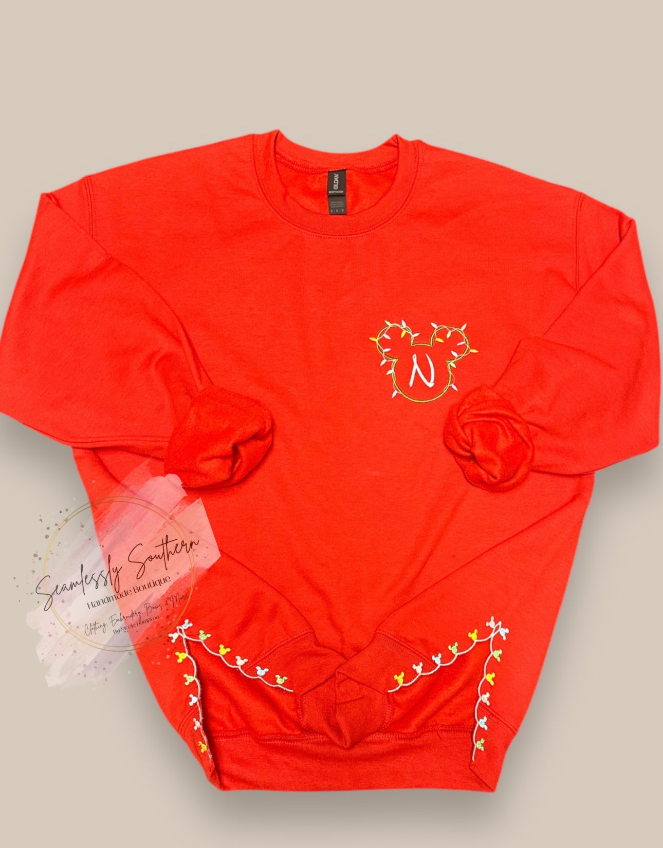 Mickey Head Personalized Christmas Sweatshirt