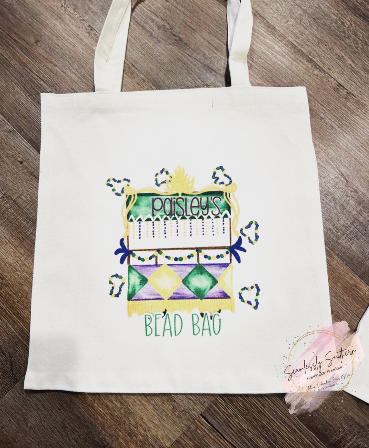 Personalized Mardi Gras Bead Bags