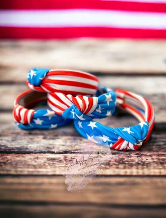 American Flag Knotted Headband