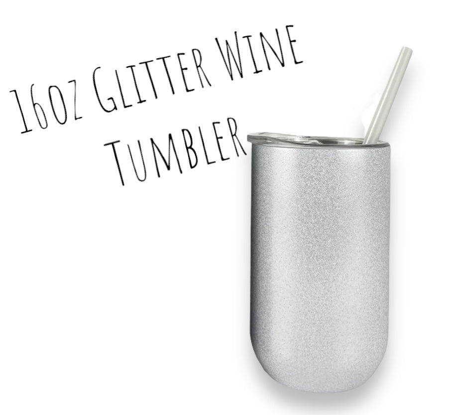 Mardi Gras Wine Glitter Tumbler