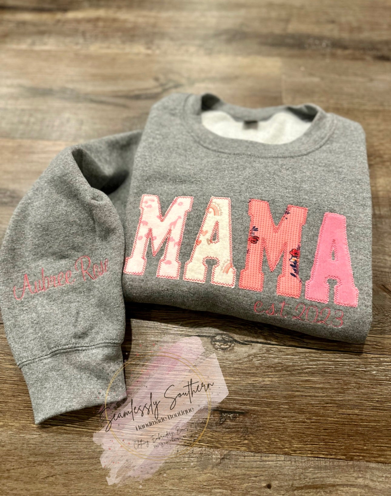 Personalized MAMA Onesie Embroidered Sweatshirt