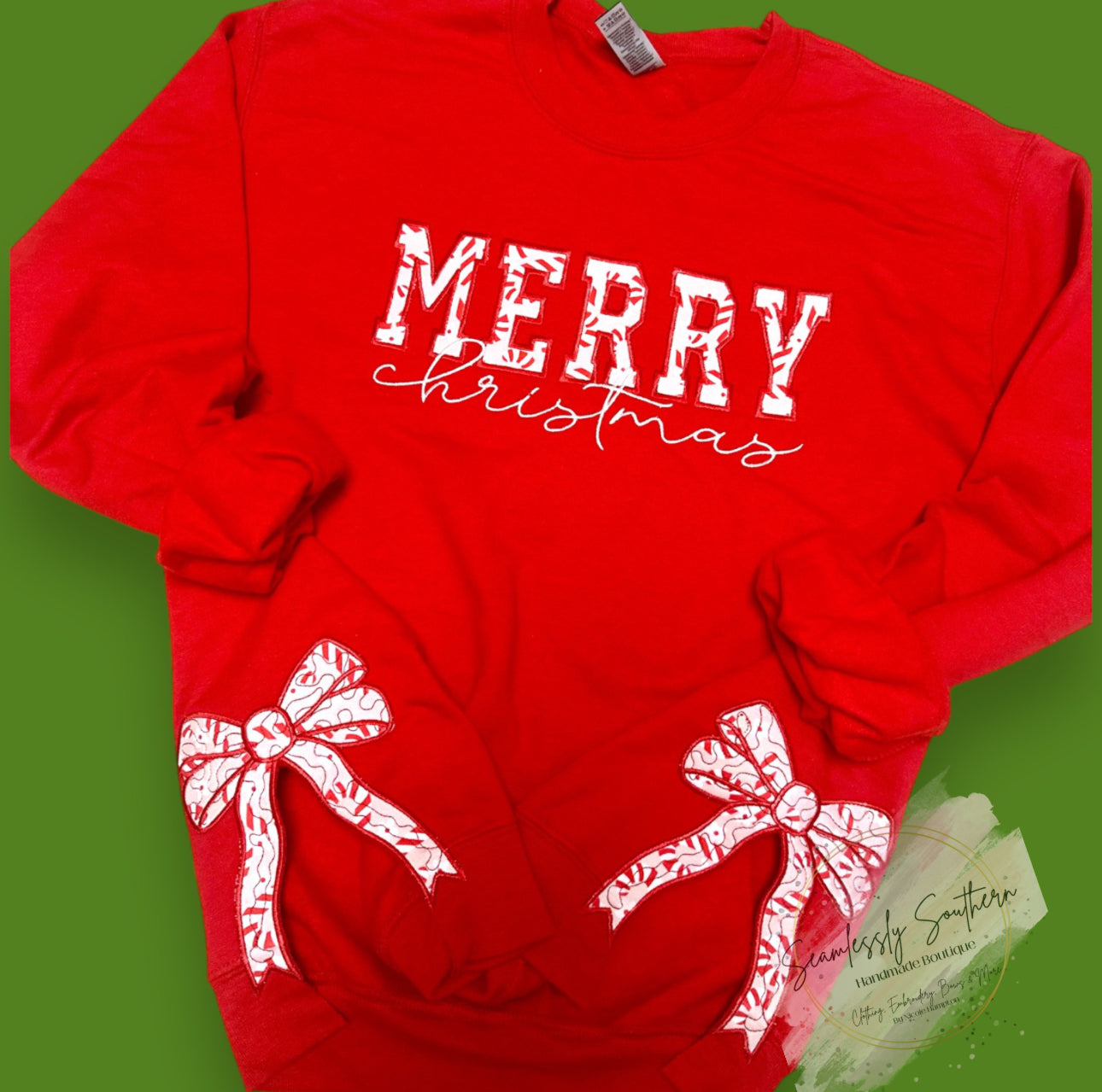 Merry Christmas Side Bow Sweatshirt