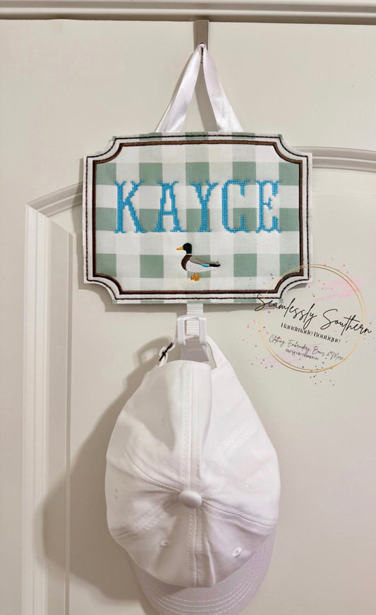 Personalized Embroidered Hat Holder