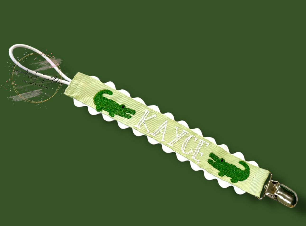Personalized Embroidered Pacifier Clip