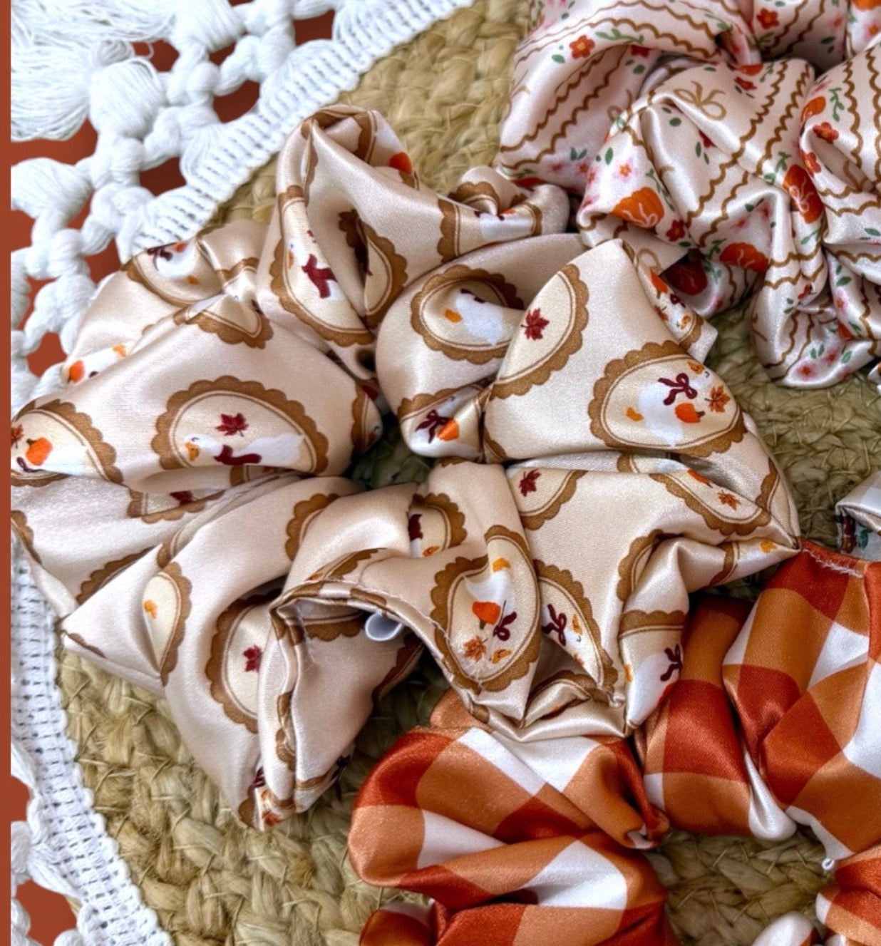Fall Satin Scrunchies