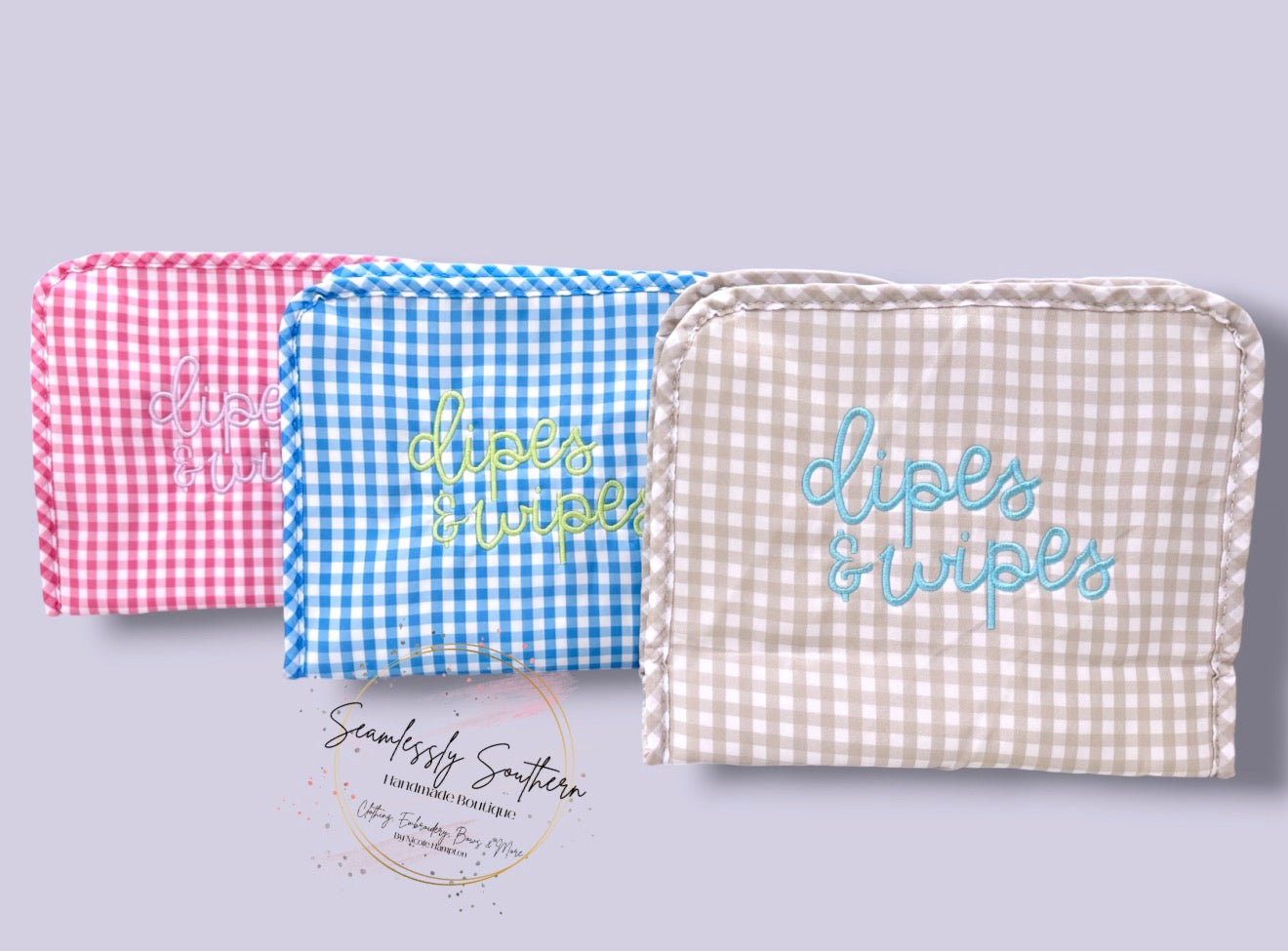 Dipes & Wipes Wipeable Gingham Bag