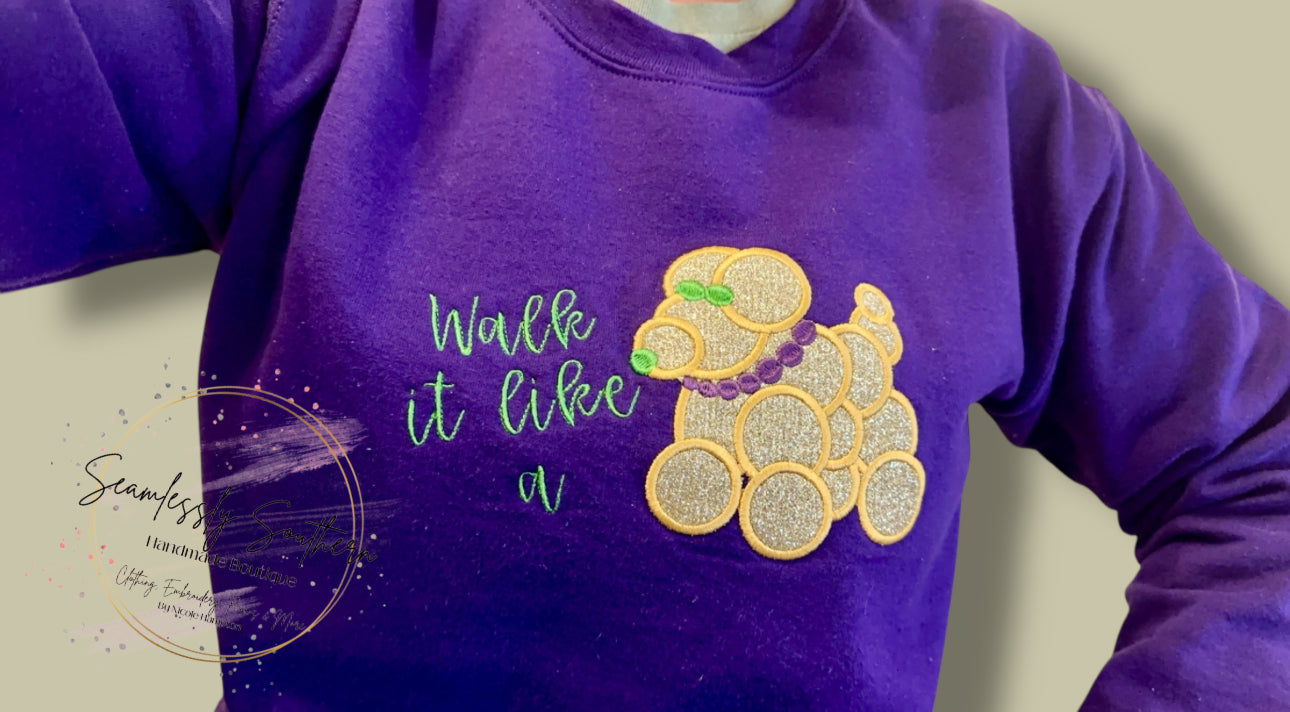 Walk it Like a Dog Glitter Appliqué