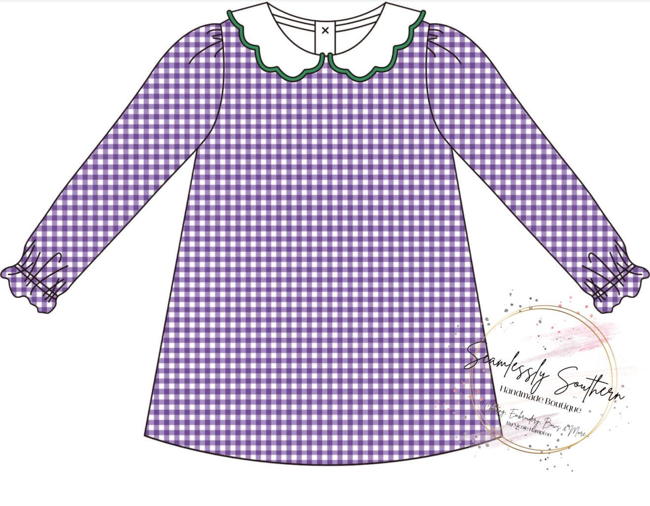 PRE ORDER Mardi Gras Gingham Dress